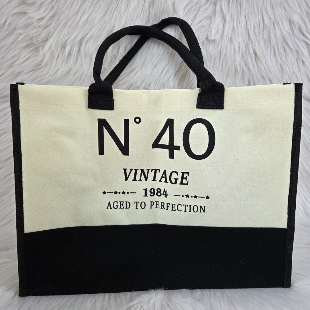 40th Birthday Vintage N40 Canvas Tote Bag & Cosmetic Bag & Poster